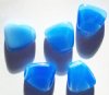 5 24x22mm Milky Blue Opal Flat Drop Nugget Beads